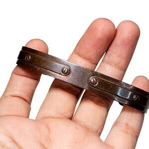 Avon Copper Cuff Steam Punk Signed 3"